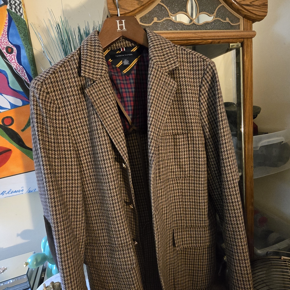 Tommy Hilfiger- Houndstooth Brown Blazer - Size M